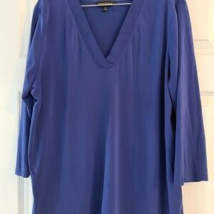 Banana Republic Royal Blue V-Neck Blouse